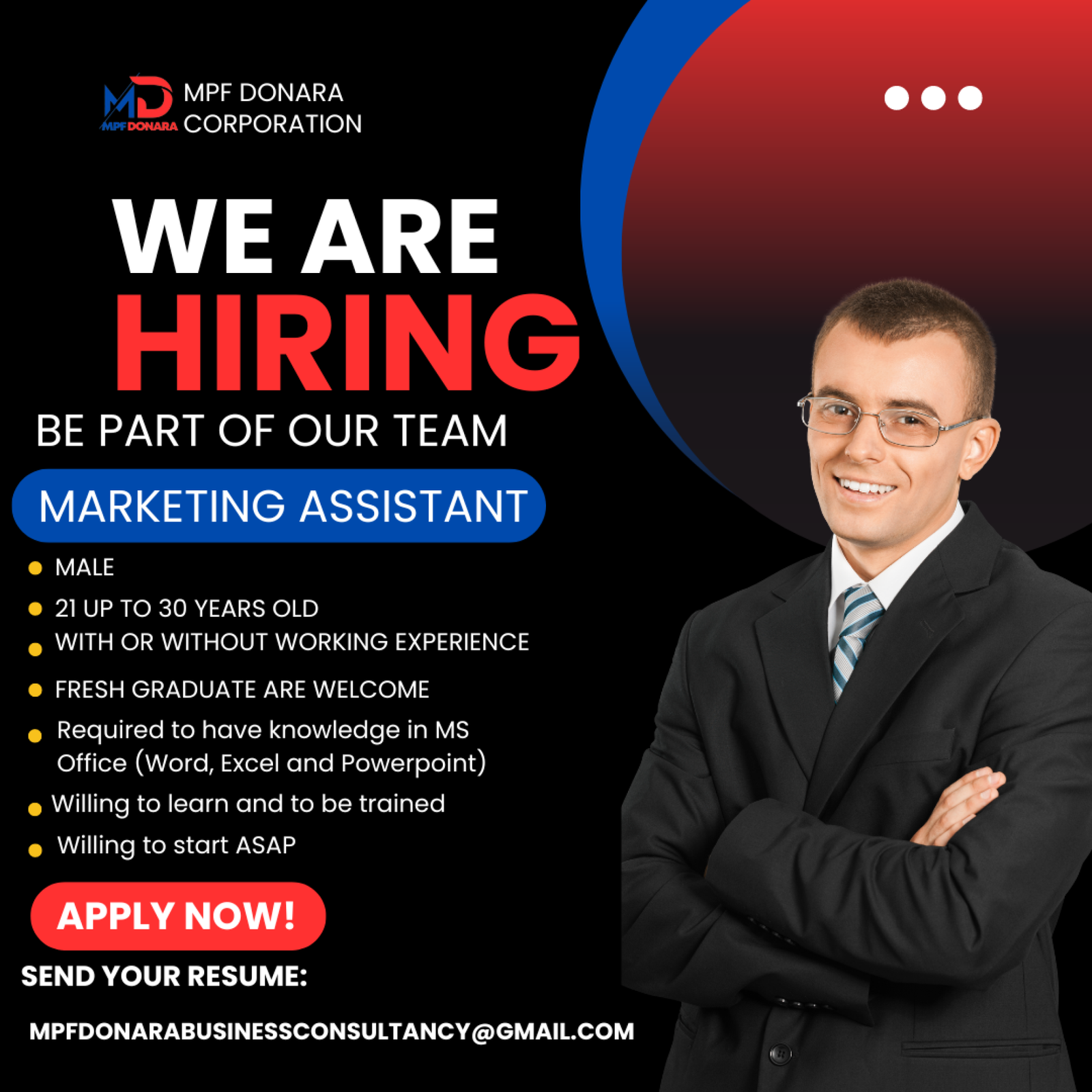 Black And Yellow Modern We Are Hiring Instagram Post (1)